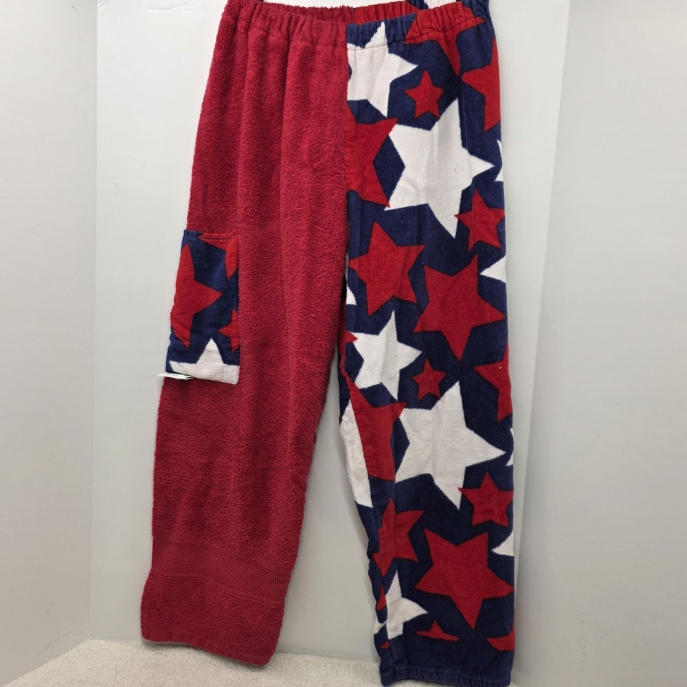 Kiki's Nation Towel Pants Stars Red White Blue  Kids LARGE Swimsuit Coverups